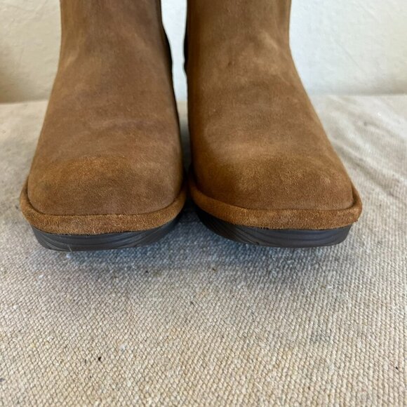 Fly London Leather Phil Camel Suede Mid Wedge Chelsea Ankle Boots Sz 7.5 -8 - Picture 4 of 13